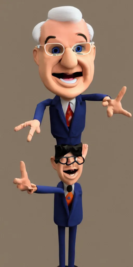 Image similar to Steve Martin as a marionette, 3d rendered style