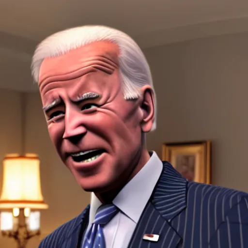 Image similar to joe biden on meth as seen in award winning animated pixar movie 4k octane render