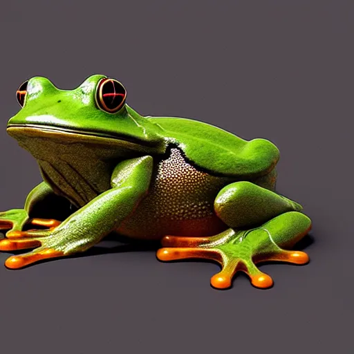 Prompt: mechanical frog, octane render