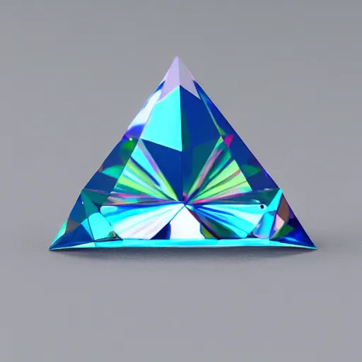 Prompt: low poly iridescent transparent diamond, prism