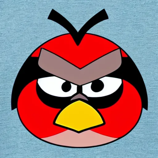 Prompt: angry bird in cool clothes