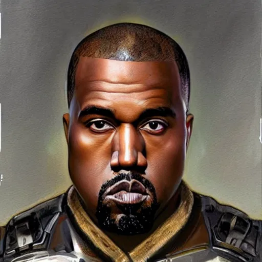 Prompt: Kanye West as a Sci-Fi Soldier, close-up portrait art by Donato Giancola and James Gurney, digital art, trending on artstation