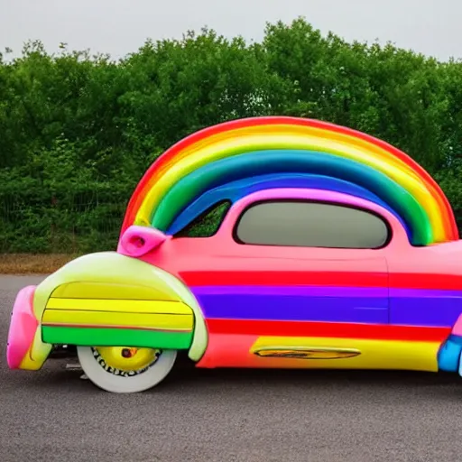 Image similar to a rainbow car