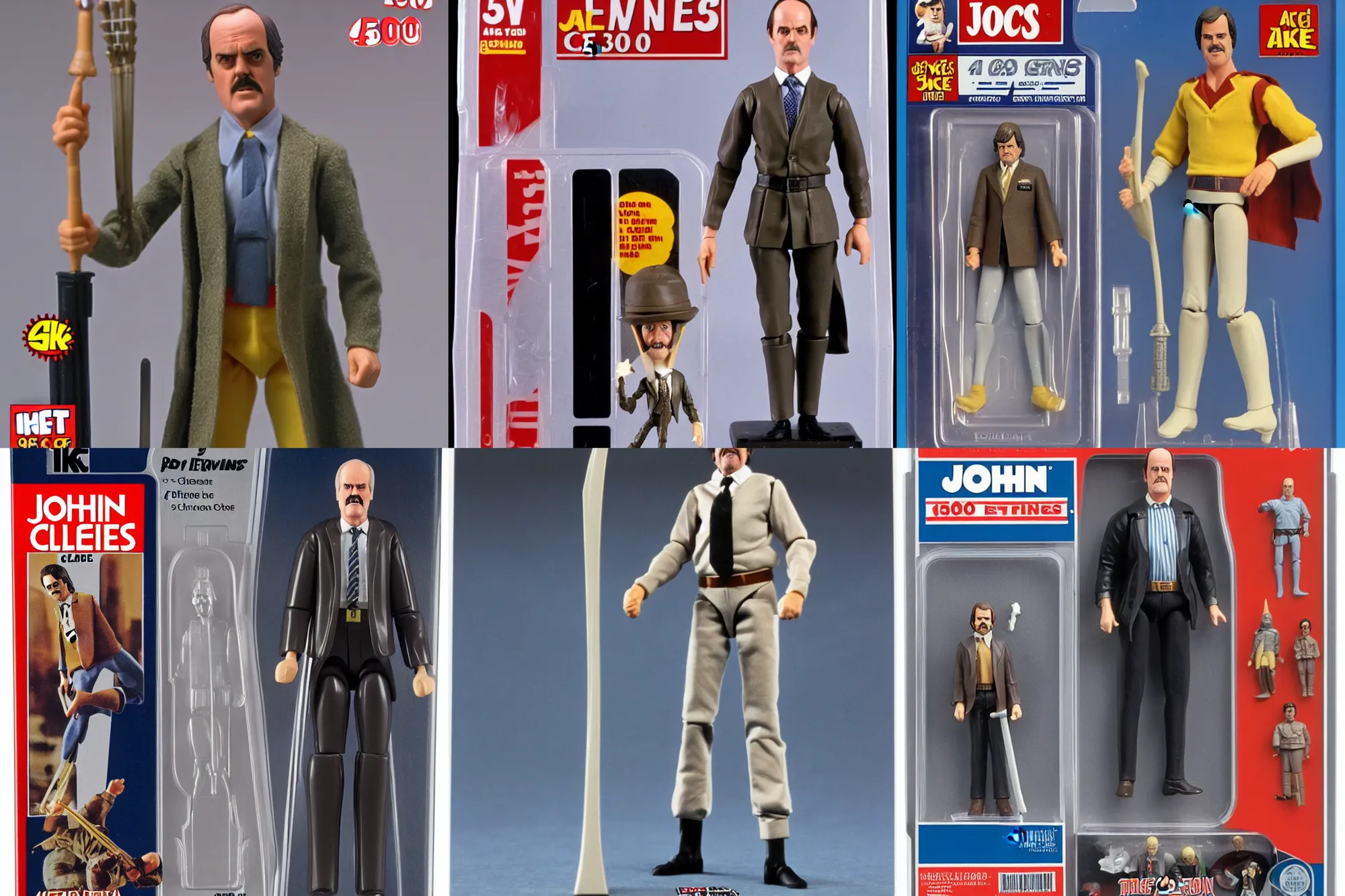 Prompt: John Cleese as a 1980's Kenner style action figure, 5 points of articulation, full body, 4k, highly detailed