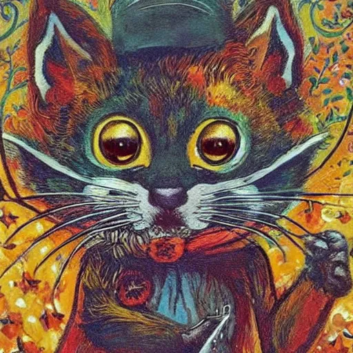 Prompt: a mouse, fantasy art, louis wain