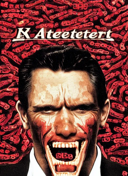 Image similar to an ExistenZ (1999) movie poster composed entirely of Flesh and human teeth, highly detailed