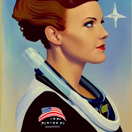 Image similar to Astronaut pin-up by Phil Noto, portrait photography