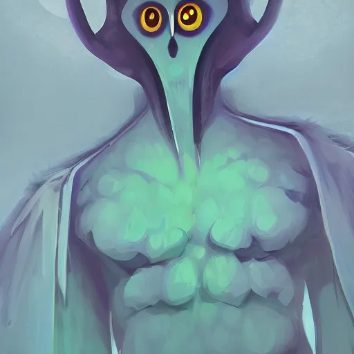 Prompt: an very happy upbeat humanoid mothman very stylized, slim, in the style of jihoon park, digital art painting, winning award image, matte painting, light colours, superb, trending in artstation