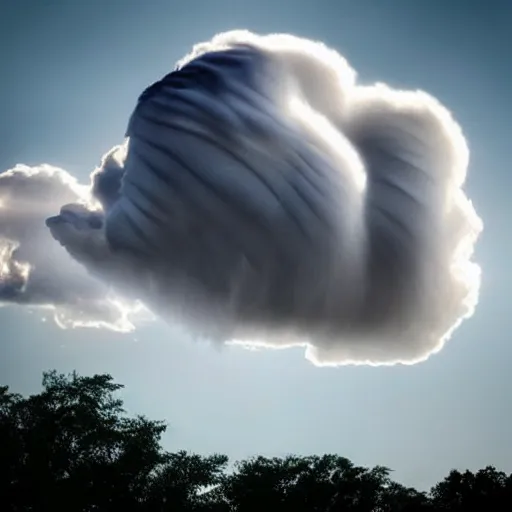 Image similar to a mesmerizing cloud looking like a dragon