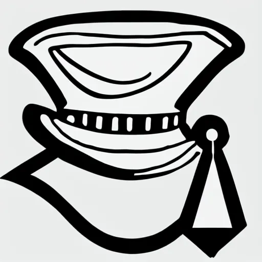 Image similar to mage pointy hat vector art, logo, whimsical, minimalistic, black and white, clear edges, no watermarks