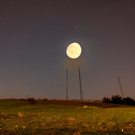 Prompt: a moon rocket, natural lighting, at night, moon in sky, high resolution