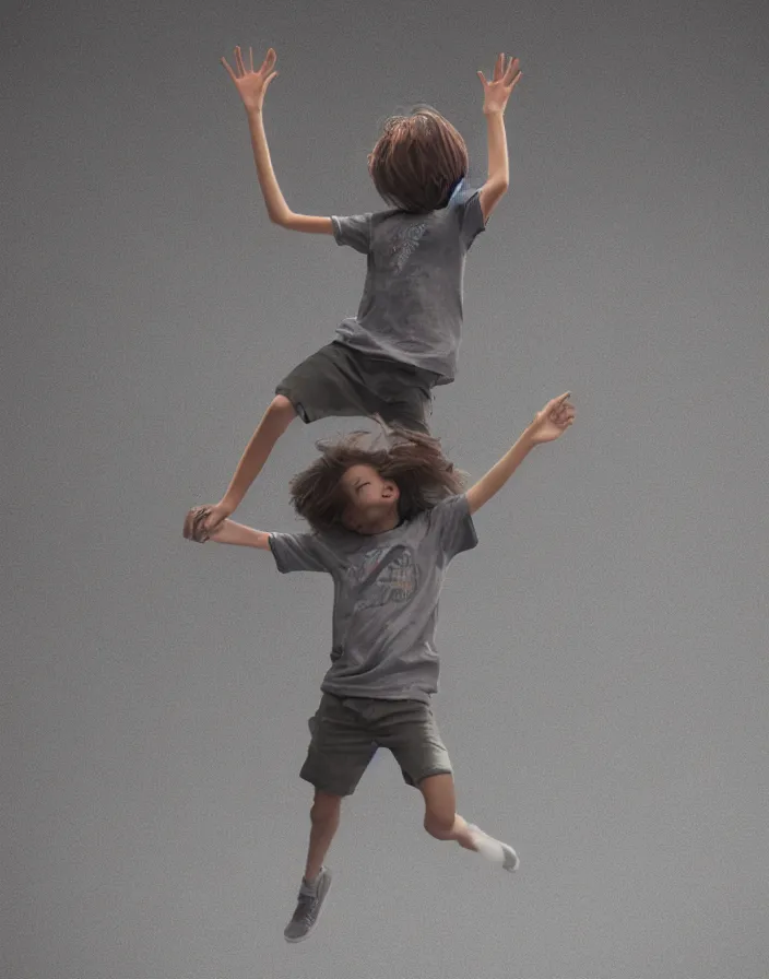 Image similar to A kid levitating in a forcefield, hyper realism, high detail, octane render, 8k, depth of field