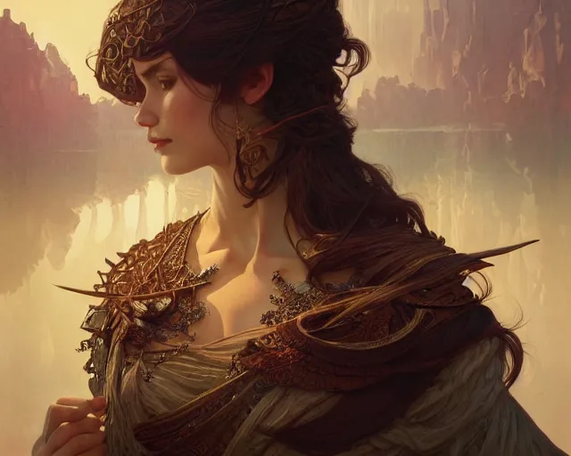 Image similar to photography of anni albers, deep focus, d & d, fantasy, intricate, elegant, highly detailed, digital painting, artstation, concept art, matte, sharp focus, illustration, hearthstone, art by artgerm and greg rutkowski and alphonse mucha