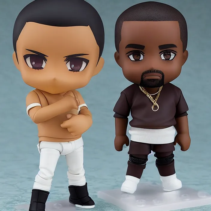 Prompt: Kanye West, An anime Nendoroid of Kanye West, figurine, detailed product photo