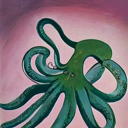 Prompt: picasso painting of an octopus