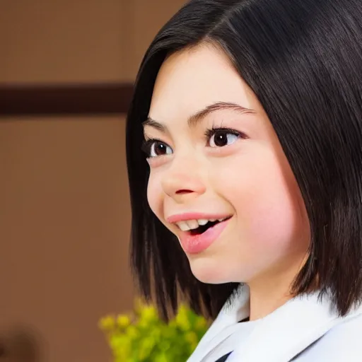 Image similar to Miranda Cosgrove as Meilin Lee in disney turning red live action, 8k full HD photo, cinematic lighting, anatomically correct, oscar award winning, action filled, correct eye placement,