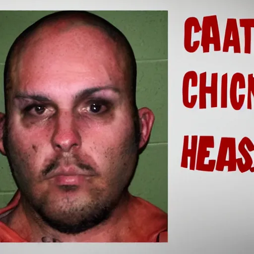 Image similar to inmate that has chicken head