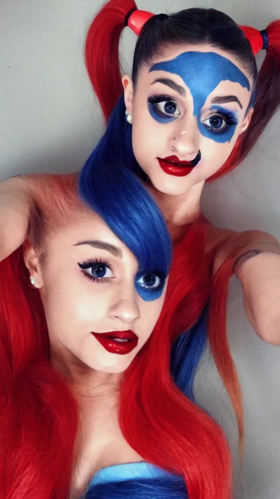 Prompt: ariana grande as harley quinn