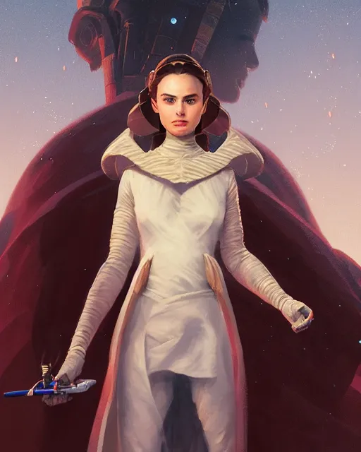 Image similar to Padme Amidala, full body, sharp details, sharp focus, elegant, highly detailed, illustration, by Jordan Grimmer and greg rutkowski and PiNe(パイネ) and 薯子Imoko and 香川悠作 and wlop and maya takamura, intricate, beautiful, Trending artstation, pixiv, digital Art