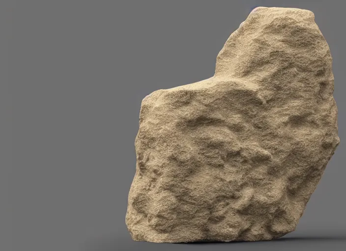 Prompt: a sculpture of a rock, an abstract sculpture by richard benning, featured on polycount, new sculpture, physically based rendering, sketchfab, zbrush