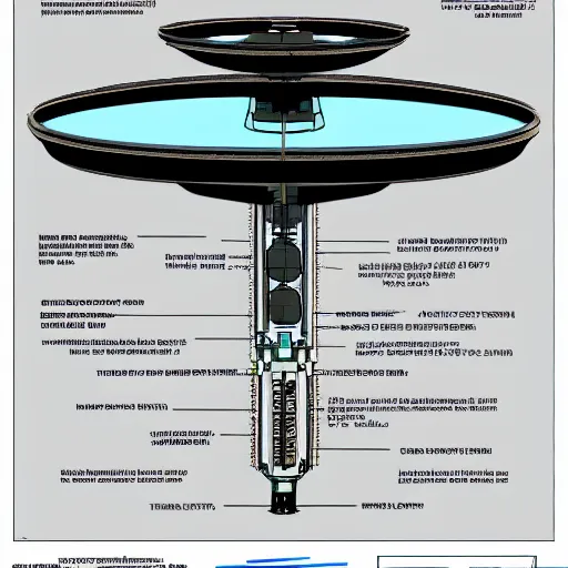 Prompt: detailed schematic of a UFO propulsion system, high detail