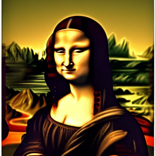 Image similar to fox animal in the style of mona lisa