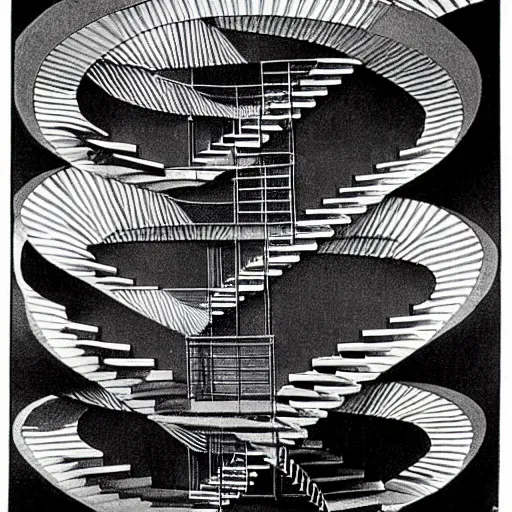 Image similar to Escher infinite stairs, M. C. Escher