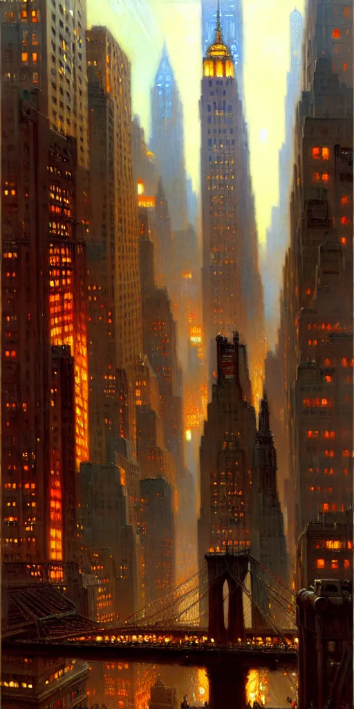 Image similar to city of modern new york. highly detailed painting by gaston bussiere, craig mullins, j. c. leyendecker