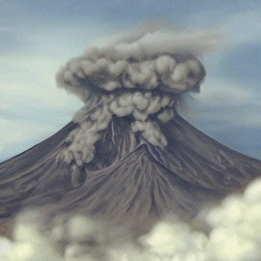 Image similar to A volcano spewing skulls