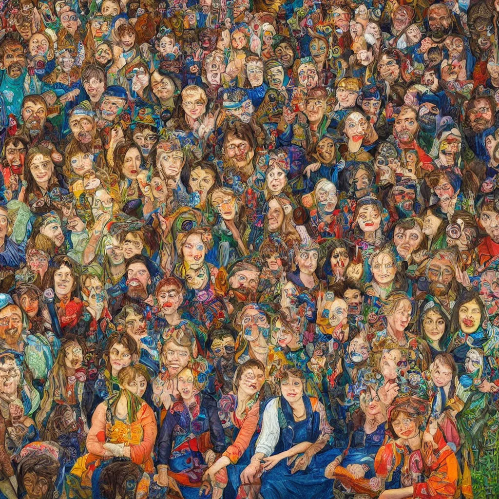 Image similar to detailed colourful masterpiece of photography group portrait of people sat down extreme closeup, in the inside of the beautiful underwater crowded train to atlantis, detailed realistic expressions, wearing unusual clothes, by ford maddox brown