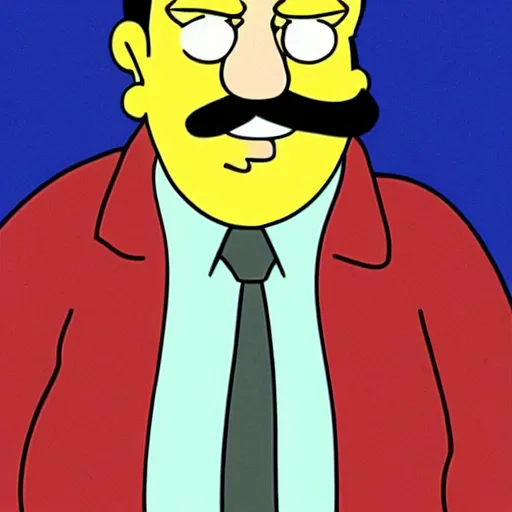 Image similar to tony soprano from hbo show the sopranos in the simpsons drawn by matt groening 1 9 9 0 s cartoon style