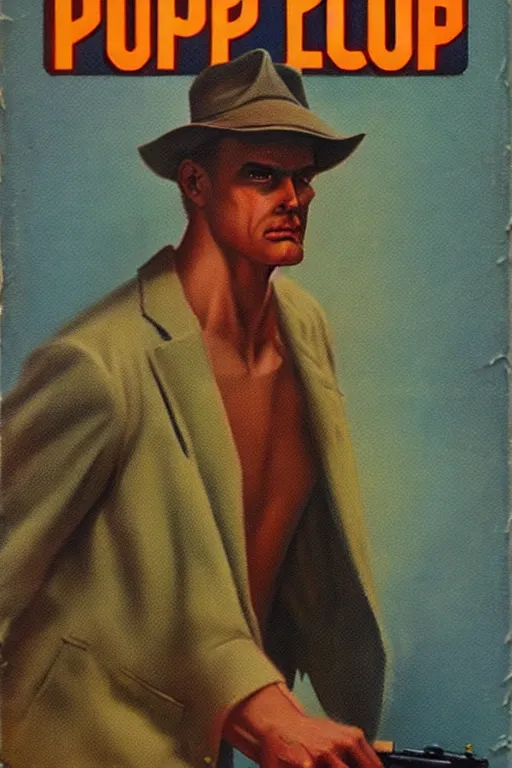 Image similar to ( ( ( ( ( depth of field pulp cover art. muted colors. ) ) ) ) ) by thomas allenl!!!!!!!!!!!!!!!!!!!!!!!!!!!!!!