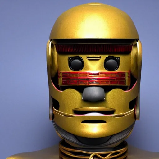 Image similar to robot samurai portrait ( head and bust ), in a jungle jeszika le vye heraldo ortega 8 k