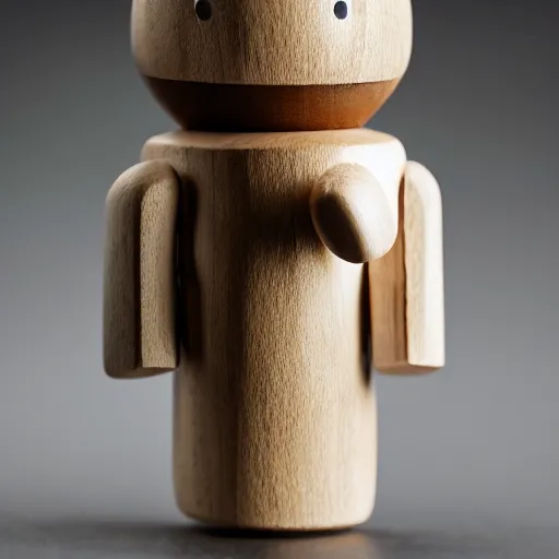 Image similar to medium - shot of a wooden handmade application simple white toy man with a diplomat case, highly detailed, sharp focus, promo photo, by shaun tan,