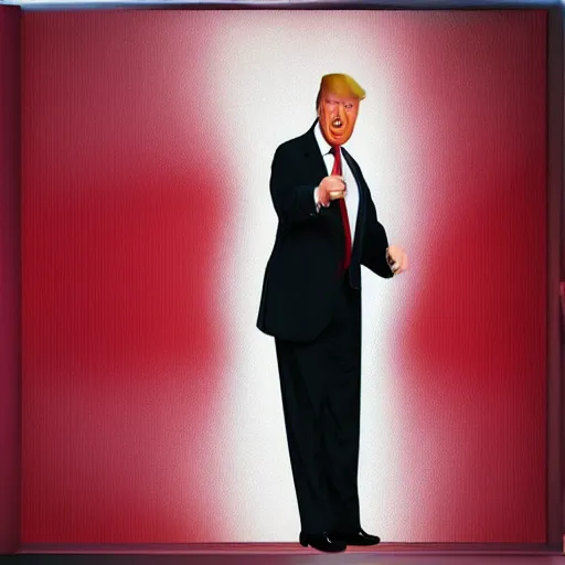 Image similar to hyper realistic photo of donald trump as a playboy model, proportional body