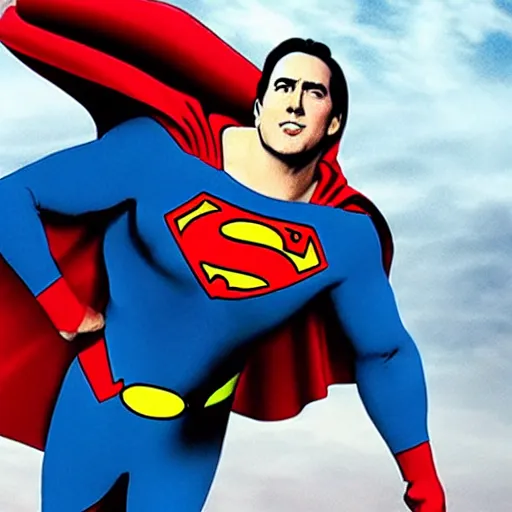 Image similar to nicholas cage as superman