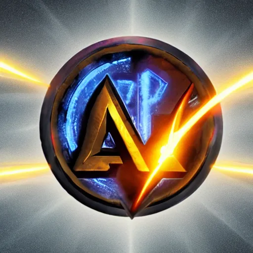 Prompt: wow alliance sign called firemaw with paladin shining lens flare