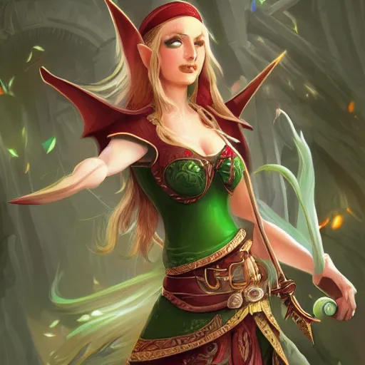 Image similar to female elf bard, Jade, dungeons and dragons, amazing detail, character concept art, illustration, fantasy, epic, 4k