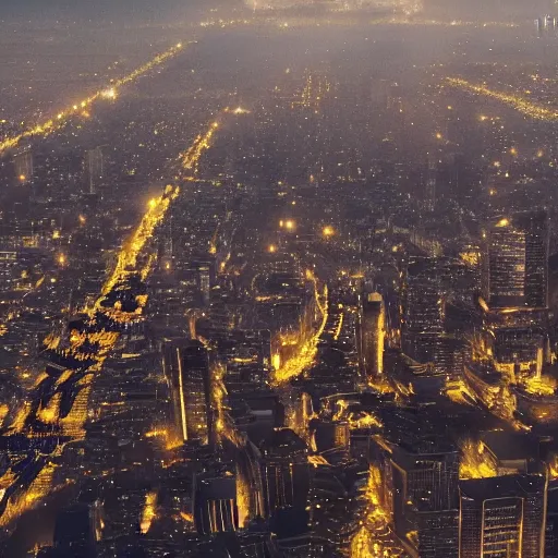 Prompt: the city of golden shadows. Realistic Foto.