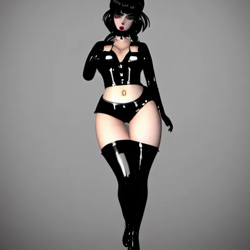 Prompt: curvy feminine goth bombshell demoness in an elaborate polished latex neck-high outfit, stockings, thin waist, cgsociety, photorealistic, sublime-classy-psychic-ritualistic ambience, 16k, smooth, sharp focus, trending on ArtStation, volumetric lighting