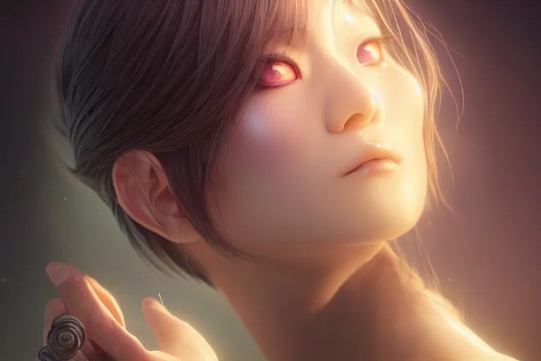 Image similar to a dreaming dreamer, occlusion shadow, specular reflection, rim light, unreal engine, octane render, artgerm, artstation, art by hiroaki samura and jiro matsumoto and yusuke murata, high quality, intricate detailed 8 k, fantasy illustration, extremely beautiful and aesthetic shape of face and body, fish - eye lens