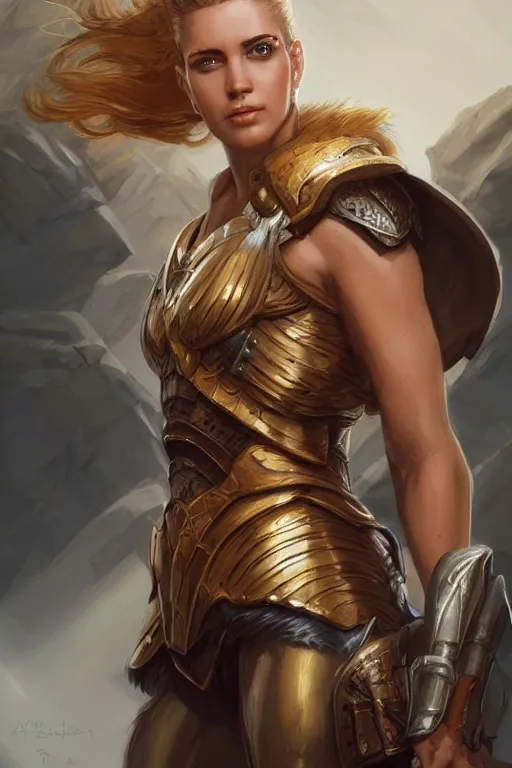 Image similar to amazon valkyrie athena, d & d, fantasy, portrait, highly detailed, headshot, digital painting, trending on artstation, concept art, sharp focus, illustration, art by artgerm and greg rutkowski and magali villeneuve