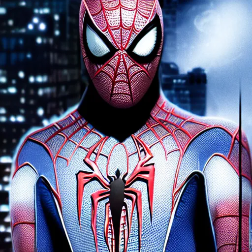 Image similar to character portrait of Spiderman merged with MoonKnight, 4k, highly detailed, cinematic lighting, characters merged