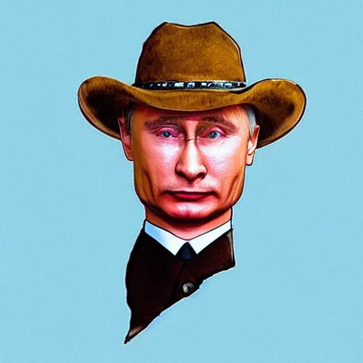 Prompt: Vladimir Putin as a cowboy. Nail art.