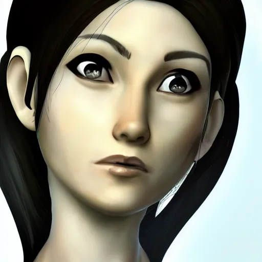 Image similar to portrait of chell from portal