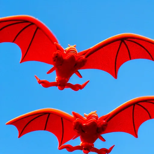 Prompt: tiny cute red dragons flying in the skies of tokyo