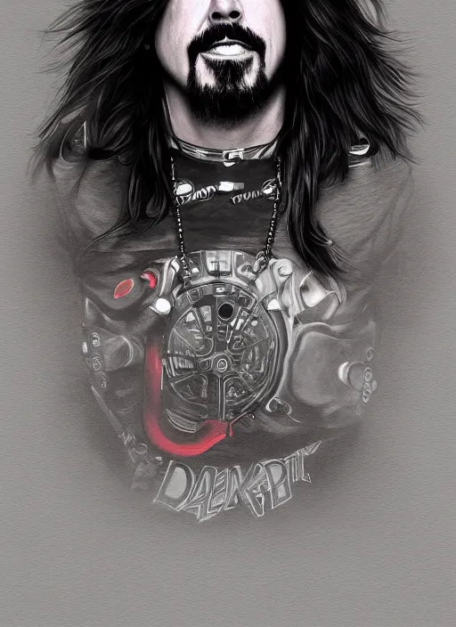 Image similar to Dave Grohl, detailed digital art, trending on Artstation