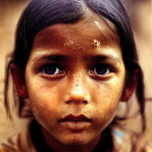 Prompt: the portrait of a girl, by steve mccurry,