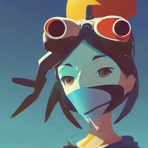 Image similar to face icon stylized minimalist flcl, loftis, cory behance hd by jesper ejsing, by rhads, makoto shinkai and lois van baarle, ilya kuvshinov, rossdraws global illumination