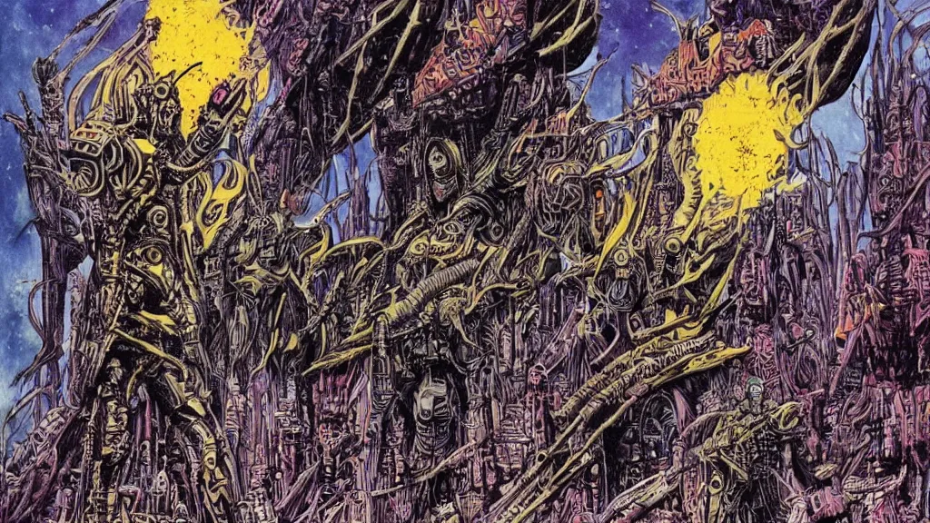 Image similar to exotic alien empire by Philippe Druillet